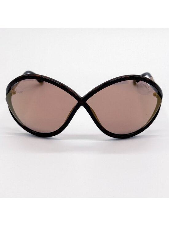New Tom Ford Liora TF528 52Z  Havana Brown Oversized Women Sunglasses Authentic main image 7
